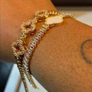 Gold and Pink Moissainite Bracelet